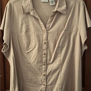 White Stag Tan Stretch Button Up Shirt